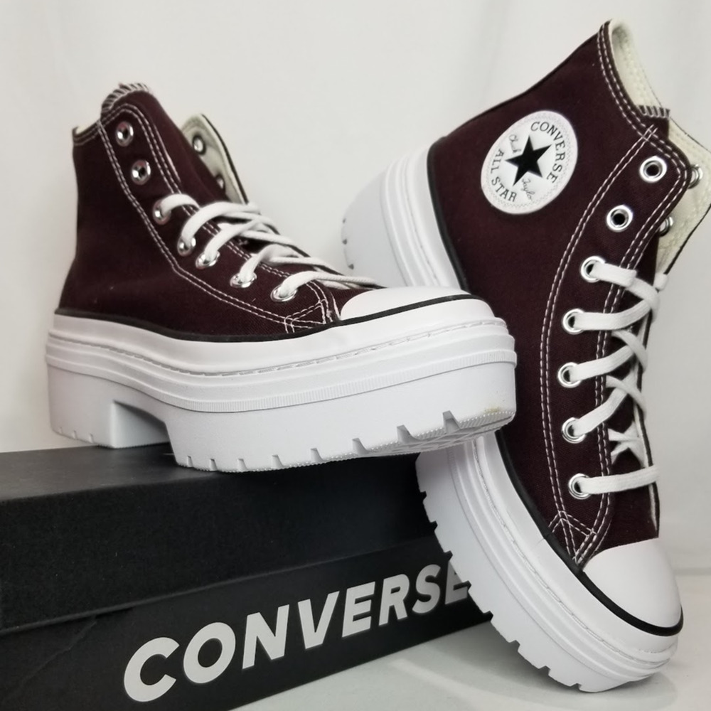 Converse Women's CTAS Lugged Heel Platform Hi Tops Size 8 A09401C Bloodstone NWT